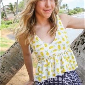 Kortni Jeane pineapple swim top